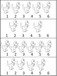 Learn numbers 1 through 6 – dinosaur worksheets