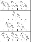 Learn numbers 1, 2, 3 and 4 – dinosaur worksheets