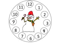 Match up the numbers to the circles around the snowman