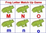 frog letter match up game using this weeks letters M, N, O