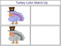 Turkey Color Match Up Game Purple and Gray