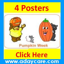 Toddler October curriculum includes 4 themed posters