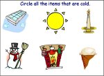 Circle the cold items – worksheet