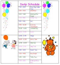 infant daily schedule for daycare